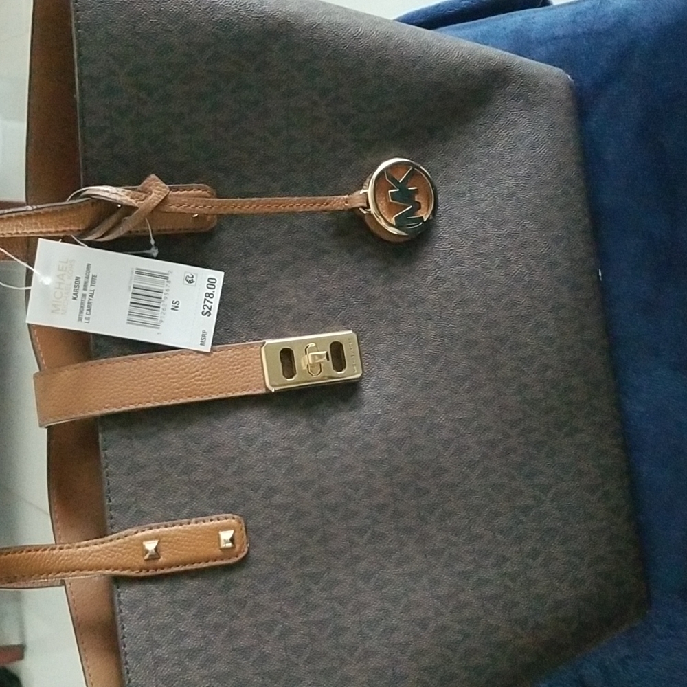 Michael Kors Karson brown/acorn large carryall tote.